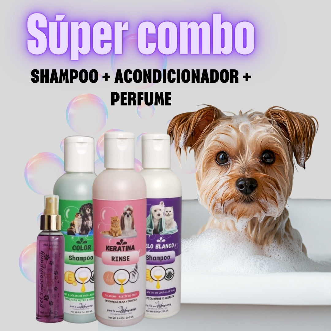 COMBO SHAMPOO + RINSE KERATINA + PERFUME